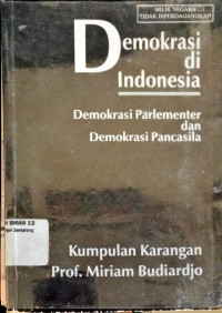Image of Demokrasi di indonesia: demokrasi perlementer dan demokrasi pancasila