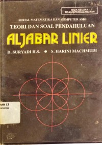 Image of Teori dan soal pendahuluan Aljabar linier